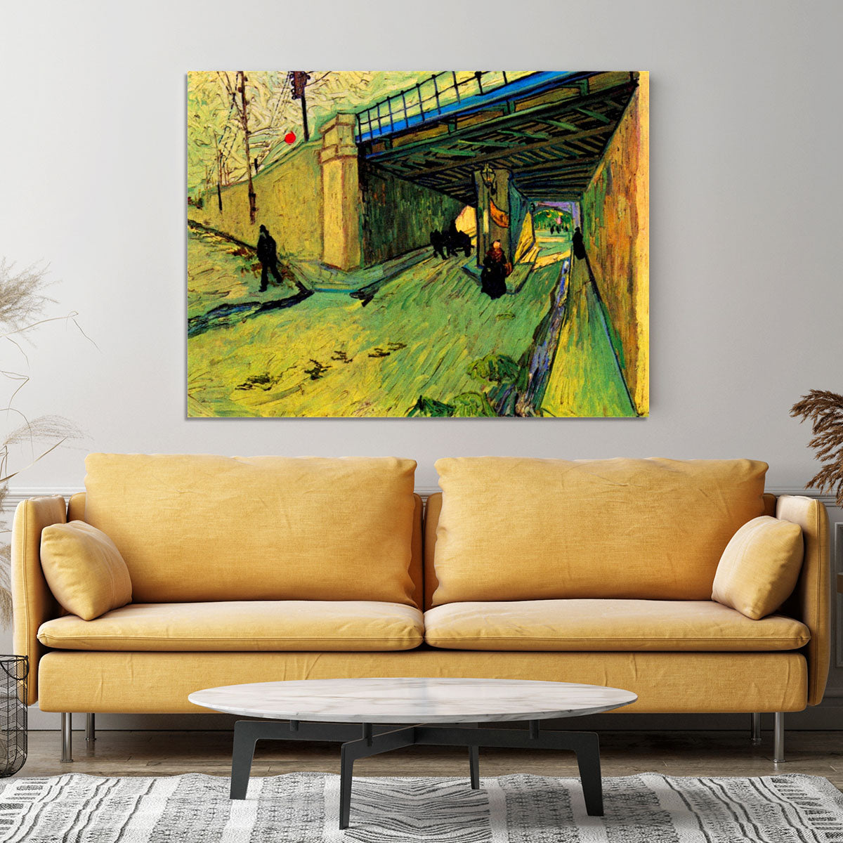 The Railway Bridge over Avenue Montmajour Arles by Van Gogh Canvas Print or Poster - Canvas Art Rocks - 4