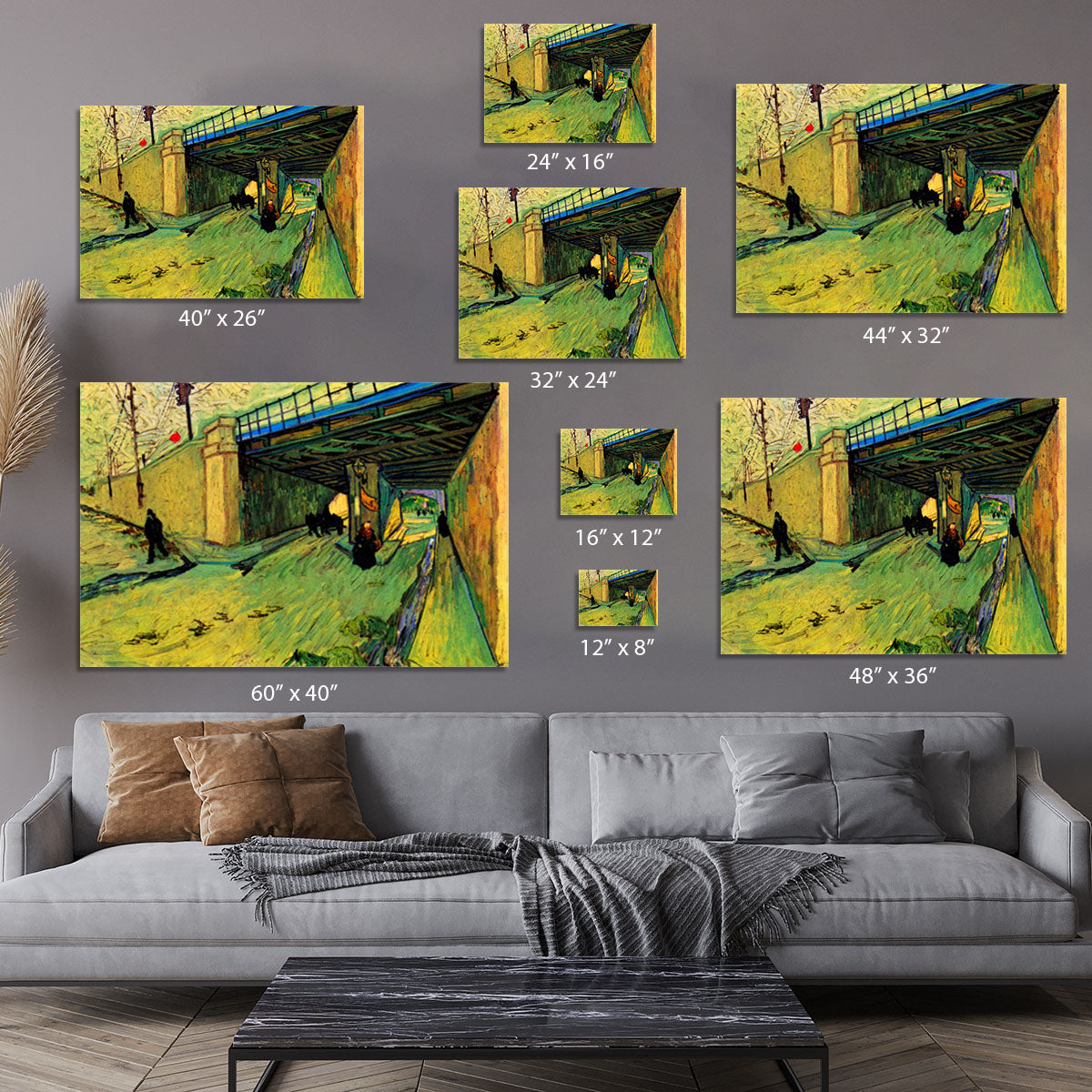 The Railway Bridge over Avenue Montmajour Arles by Van Gogh Canvas Print or Poster - Canvas Art Rocks - 7