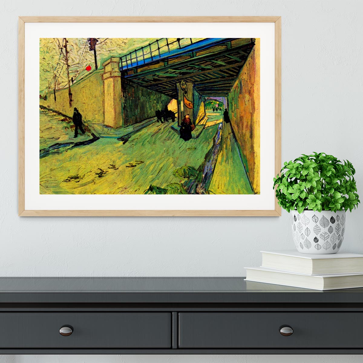 The Railway Bridge over Avenue Montmajour Arles by Van Gogh Framed Print - Canvas Art Rocks - 3