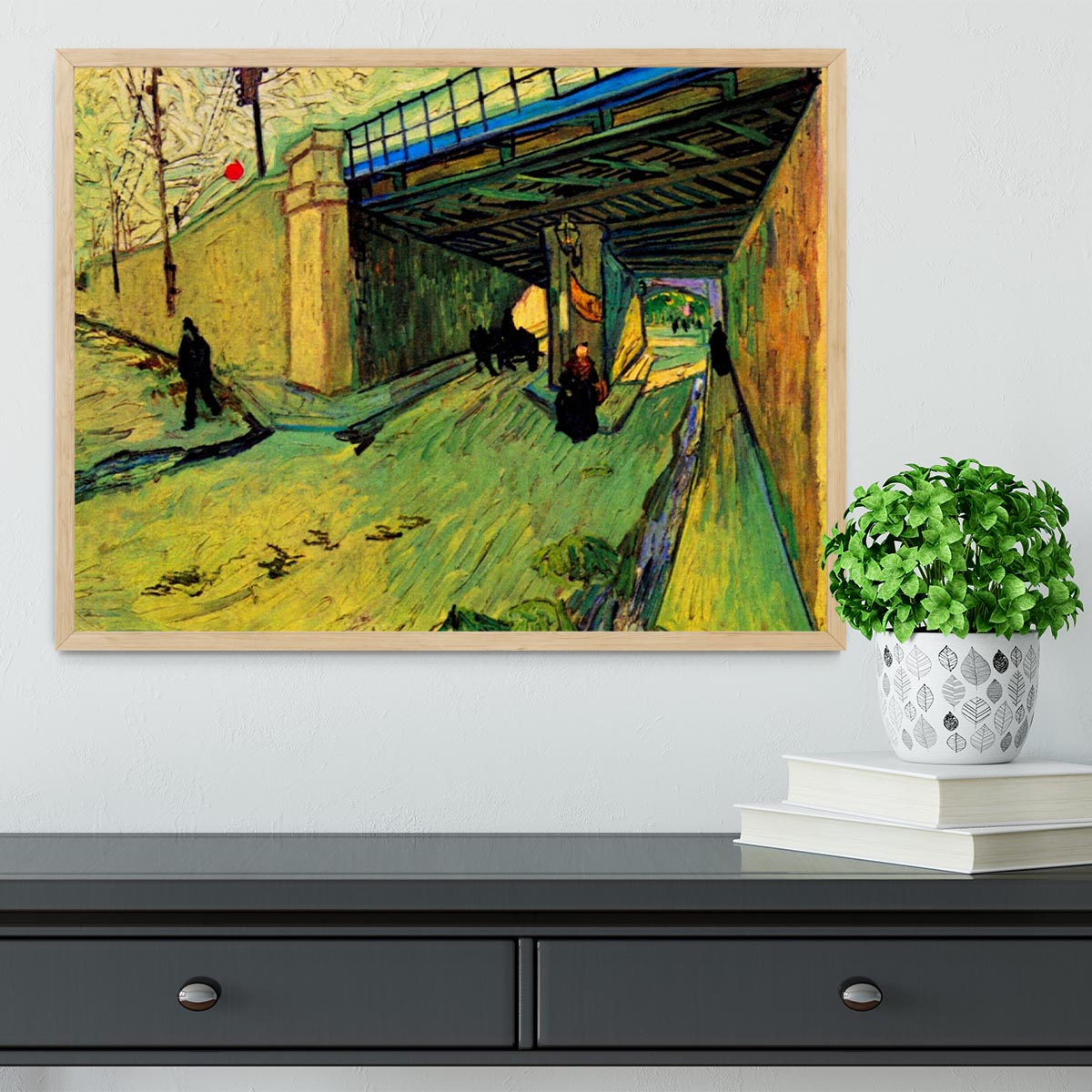 The Railway Bridge over Avenue Montmajour Arles by Van Gogh Framed Print - Canvas Art Rocks - 4