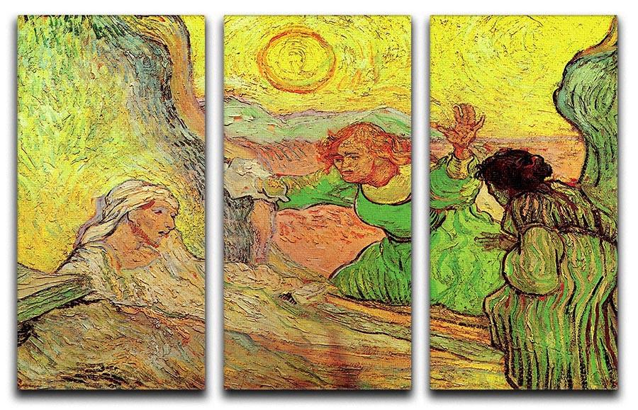 The Raising of Lazarus after Rembrandt by Van Gogh 3 Split Panel Canvas Print - Canvas Art Rocks - 4