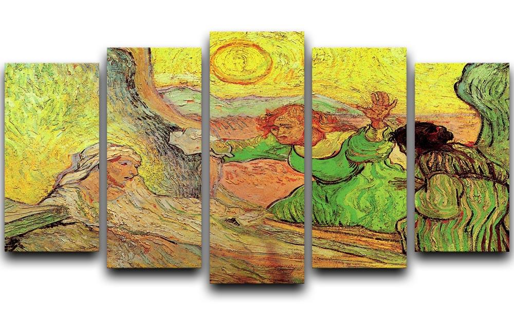 The Raising of Lazarus after Rembrandt by Van Gogh 5 Split Panel Canvas  - Canvas Art Rocks - 1