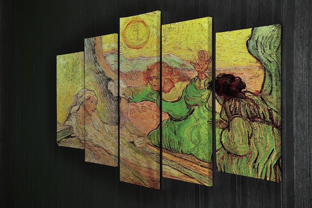 The Raising of Lazarus after Rembrandt by Van Gogh 5 Split Panel Canvas - Canvas Art Rocks - 2