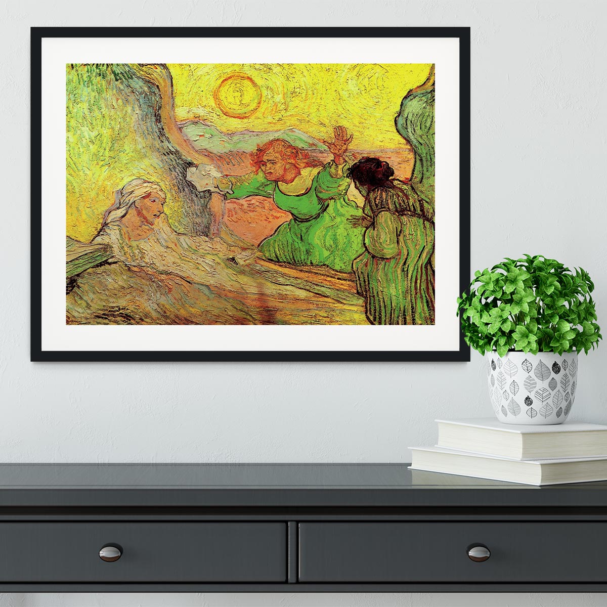 The Raising of Lazarus after Rembrandt by Van Gogh Framed Print - Canvas Art Rocks - 1