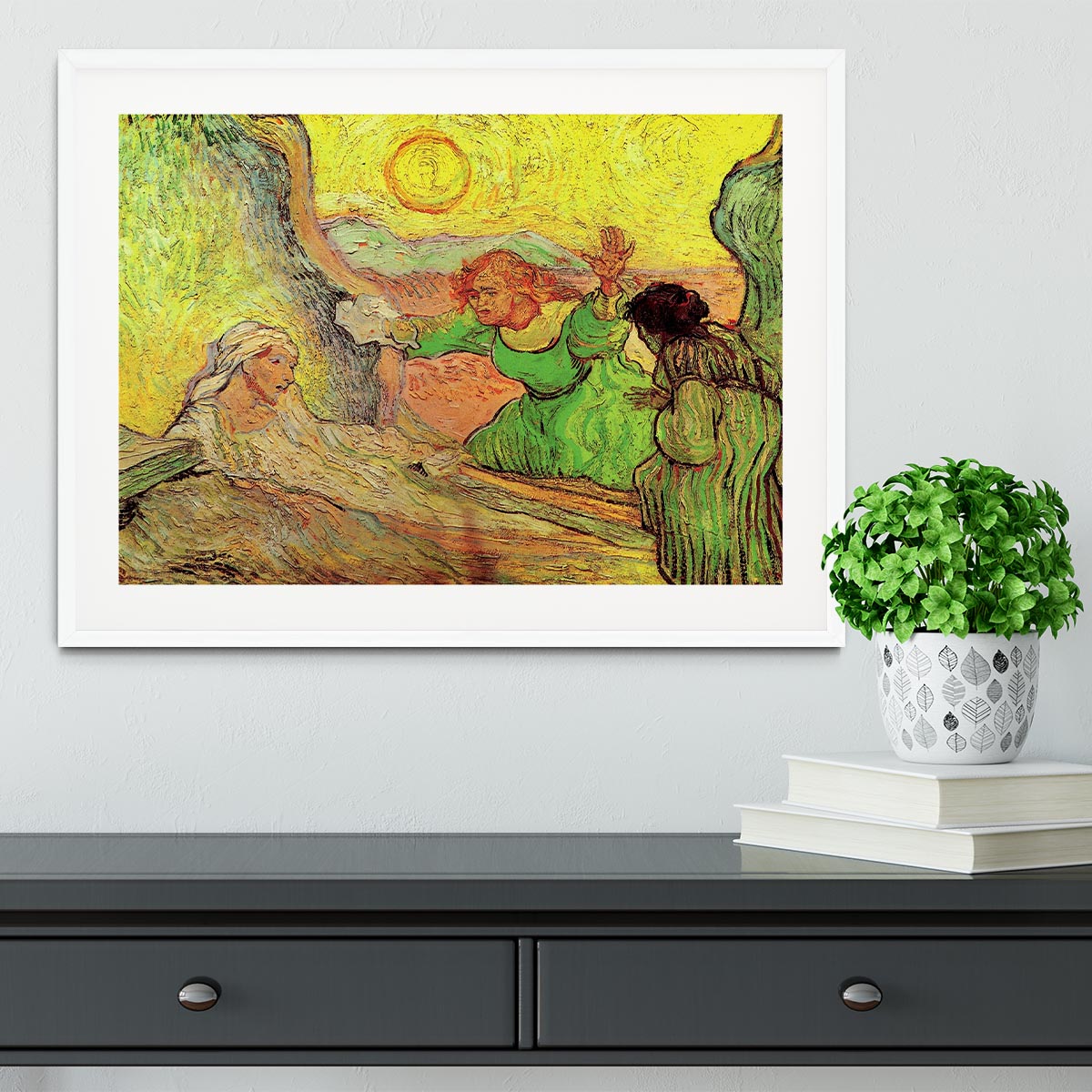 The Raising of Lazarus after Rembrandt by Van Gogh Framed Print - Canvas Art Rocks - 5