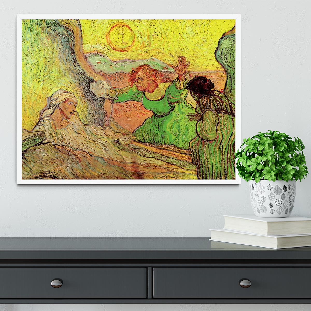 The Raising of Lazarus after Rembrandt by Van Gogh Framed Print - Canvas Art Rocks -6