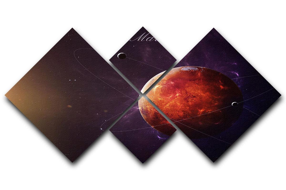The Red Planet Mars 4 Square Multi Panel Canvas  - Canvas Art Rocks - 1