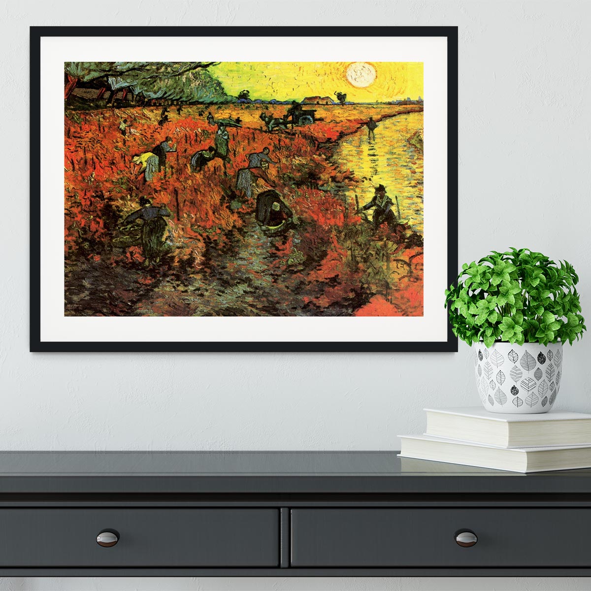 The Red Vineyard by Van Gogh Framed Print - Canvas Art Rocks - 1