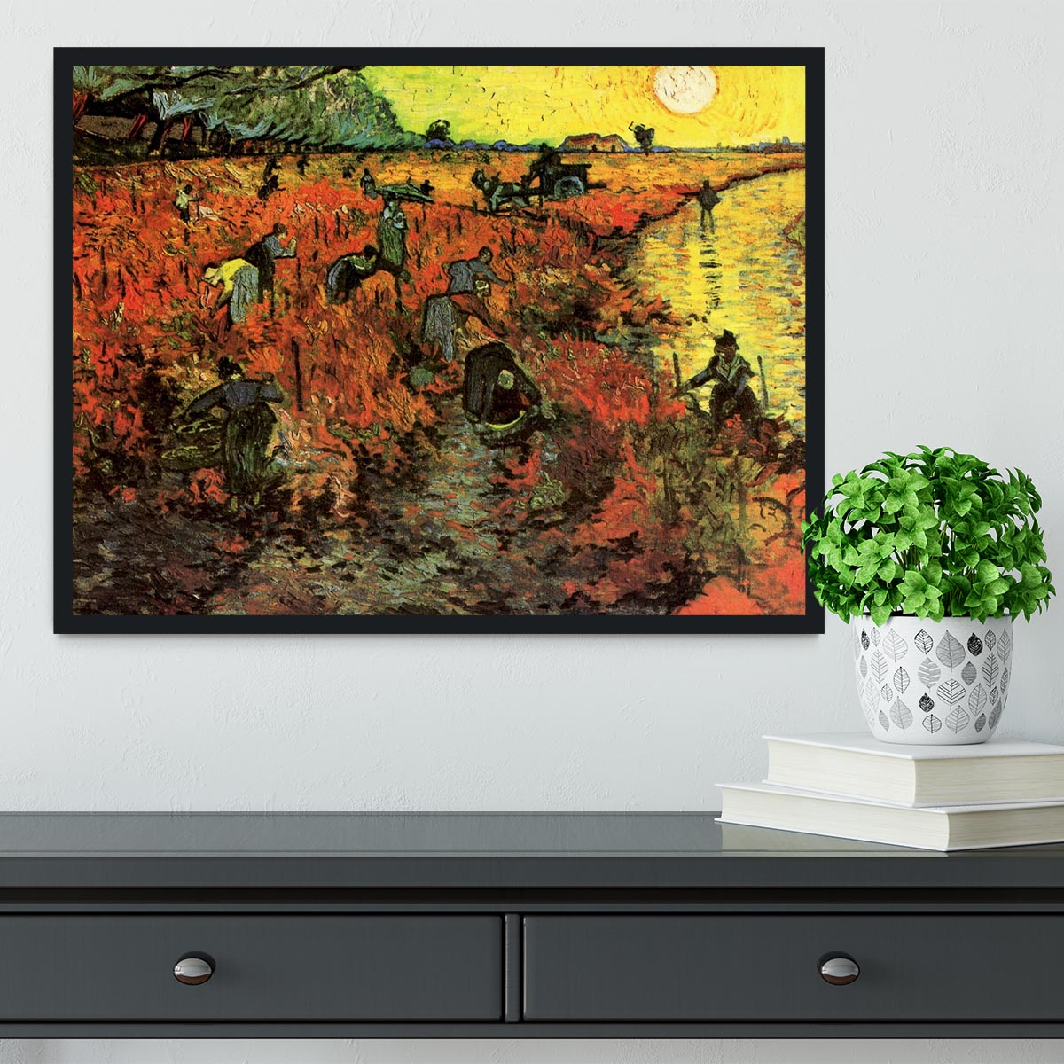 The Red Vineyard by Van Gogh Framed Print - Canvas Art Rocks - 2