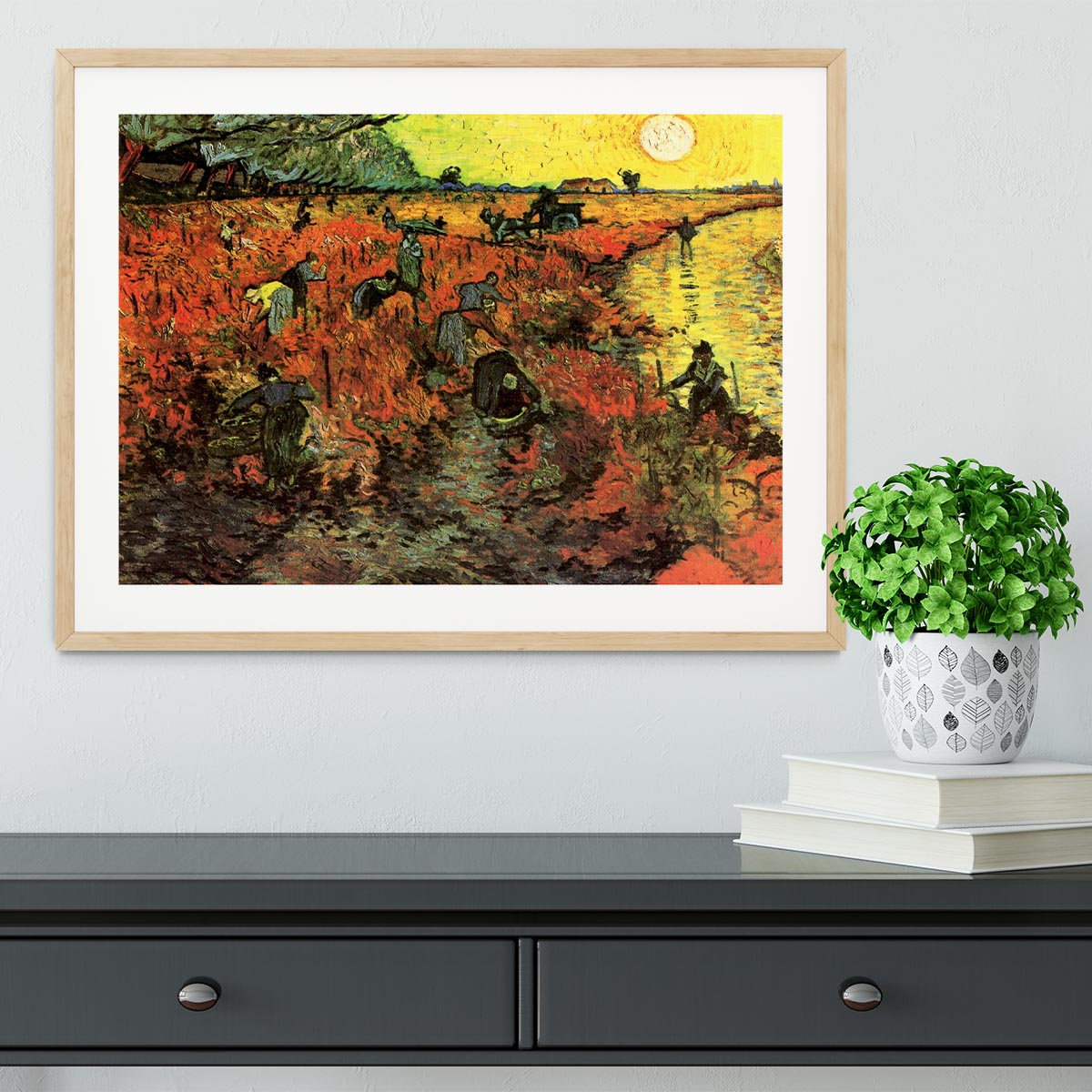 The Red Vineyard by Van Gogh Framed Print - Canvas Art Rocks - 3