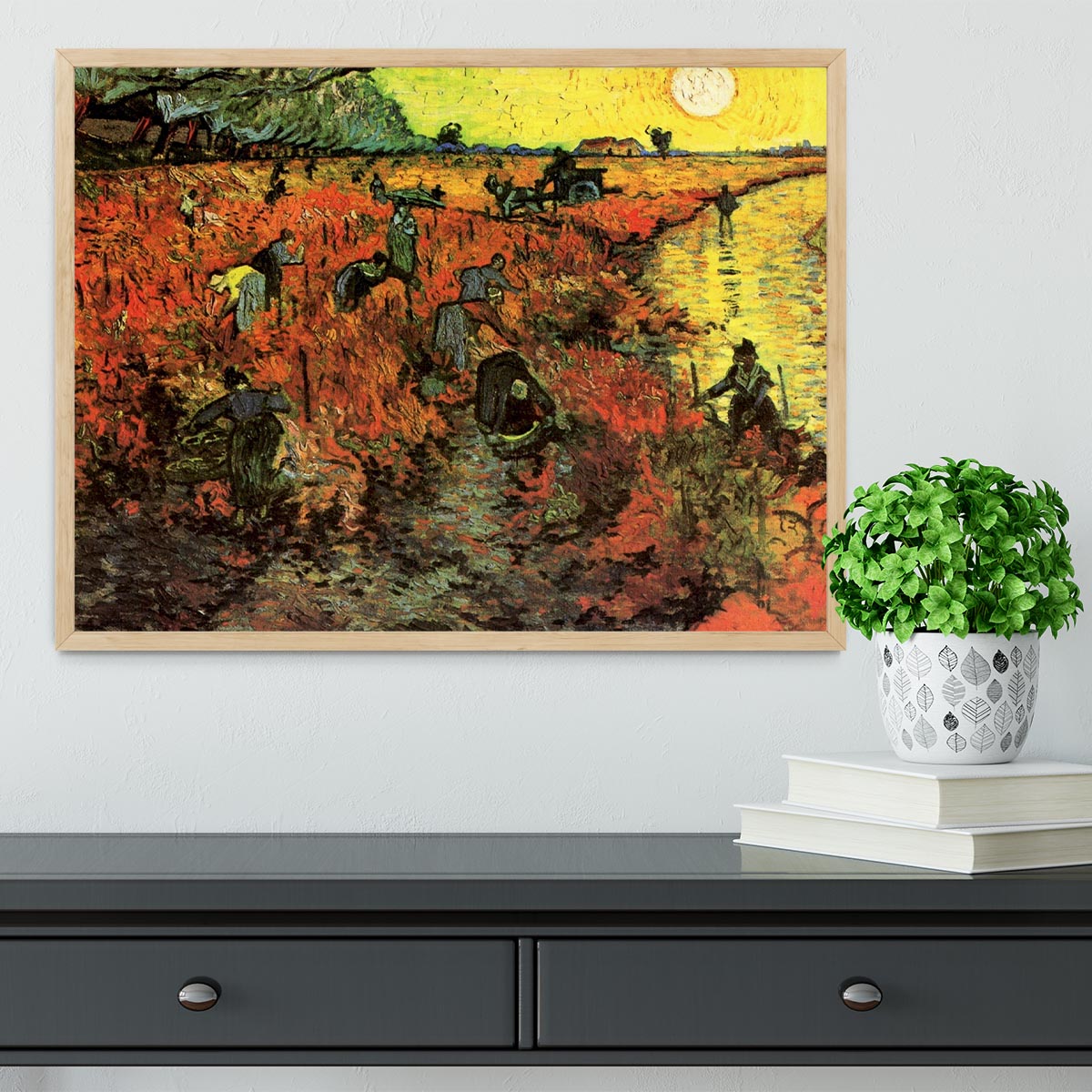The Red Vineyard by Van Gogh Framed Print - Canvas Art Rocks - 4