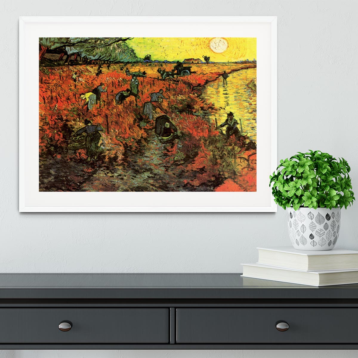 The Red Vineyard by Van Gogh Framed Print - Canvas Art Rocks - 5