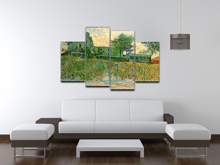 The Restaurant de la Sirene at Asnieres by Van Gogh 4 Split Panel Canvas - Canvas Art Rocks - 3