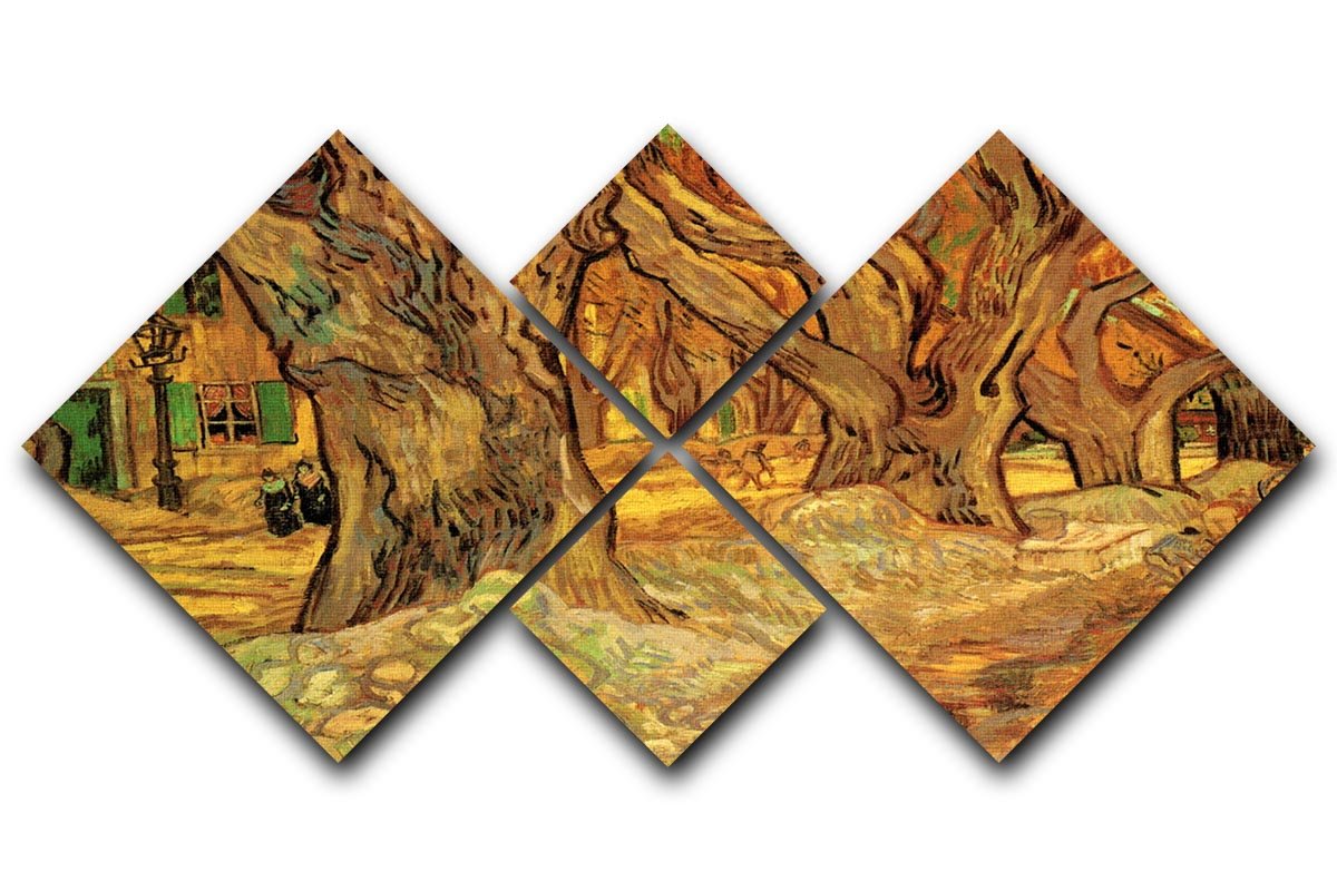 The Road Menders 2 by Van Gogh 4 Square Multi Panel Canvas  - Canvas Art Rocks - 1