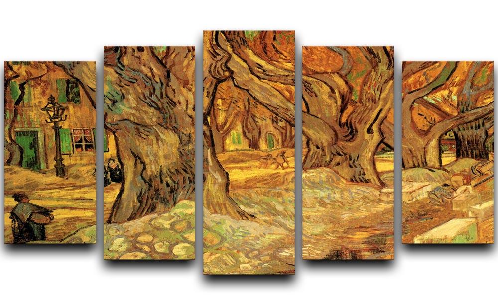 The Road Menders 2 by Van Gogh 5 Split Panel Canvas  - Canvas Art Rocks - 1
