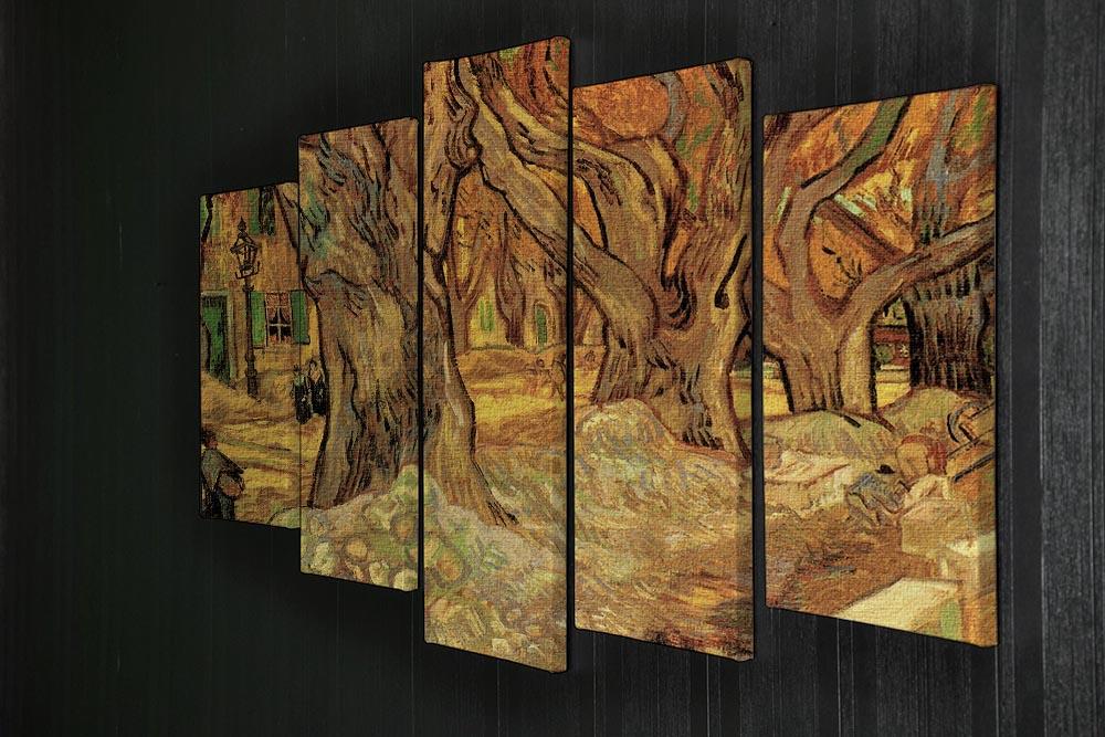 The Road Menders 2 by Van Gogh 5 Split Panel Canvas - Canvas Art Rocks - 2