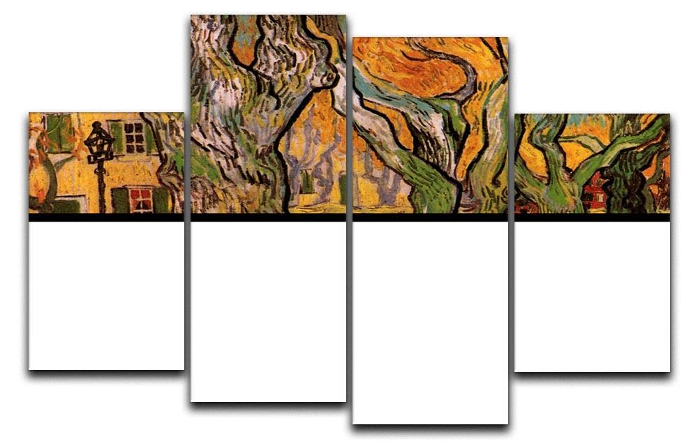 The Road Menders by Van Gogh 4 Split Panel Canvas  - Canvas Art Rocks - 1