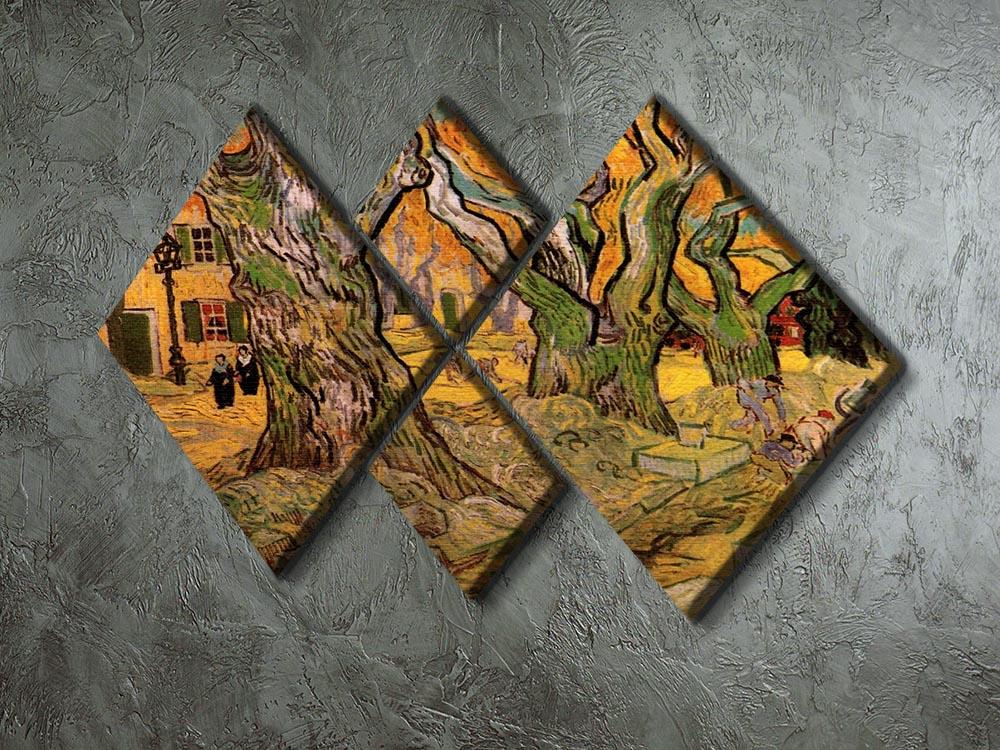 The Road Menders by Van Gogh 4 Square Multi Panel Canvas - Canvas Art Rocks - 2