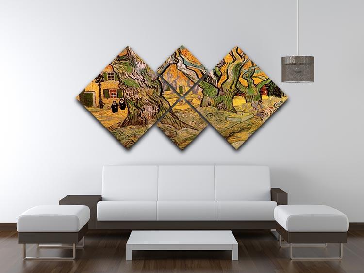 The Road Menders by Van Gogh 4 Square Multi Panel Canvas - Canvas Art Rocks - 3