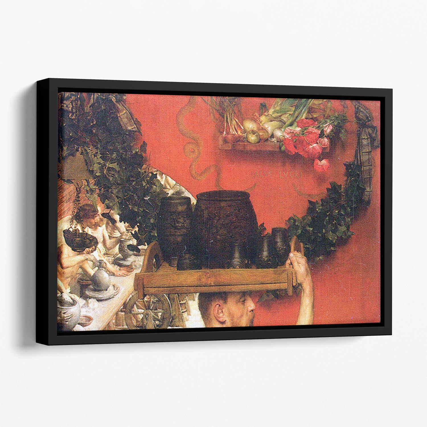 The Roman pottery in Britain by Alma Tadema Floating Framed Canvas - Canvas Art Rocks - 1