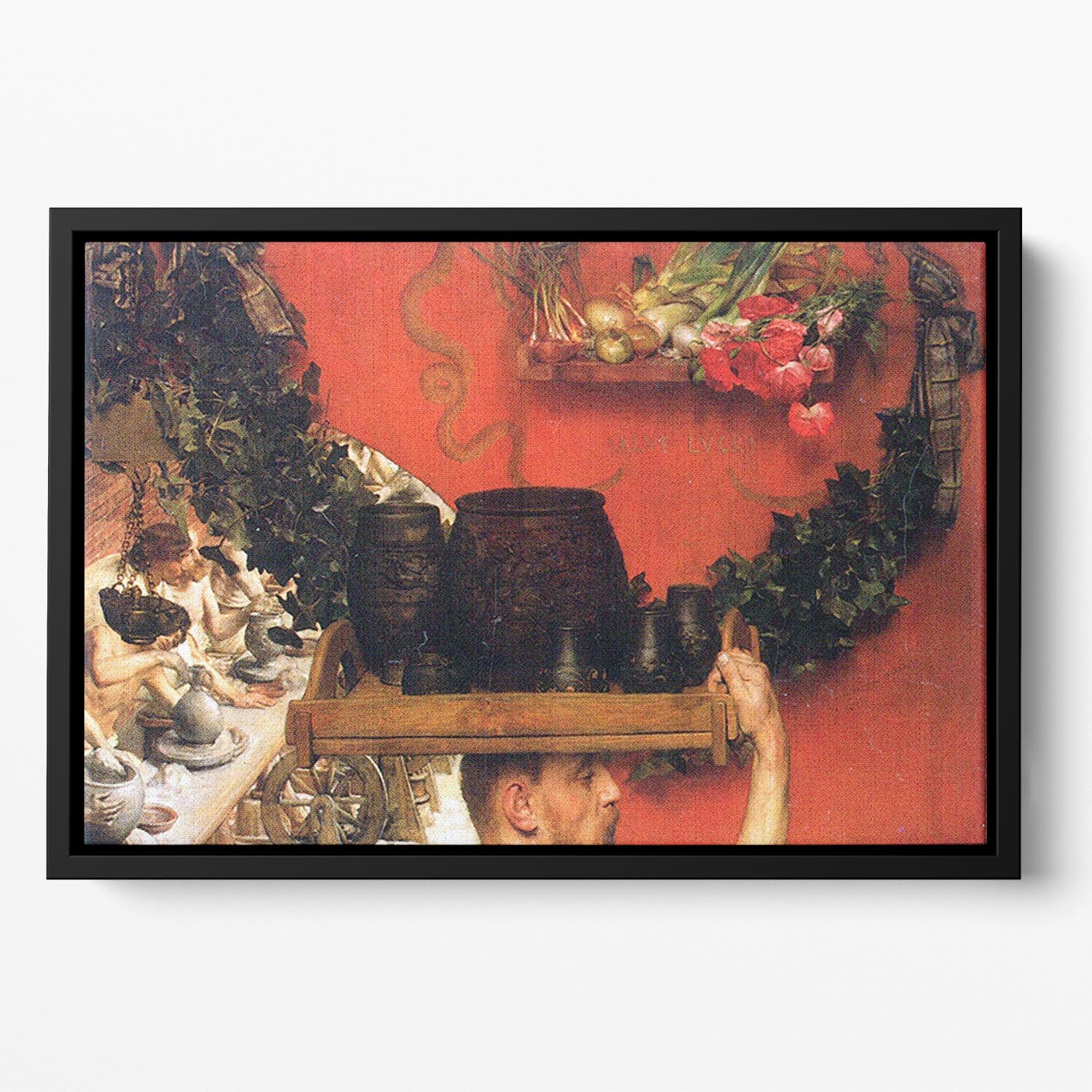 The Roman pottery in Britain by Alma Tadema Floating Framed Canvas - Canvas Art Rocks - 2