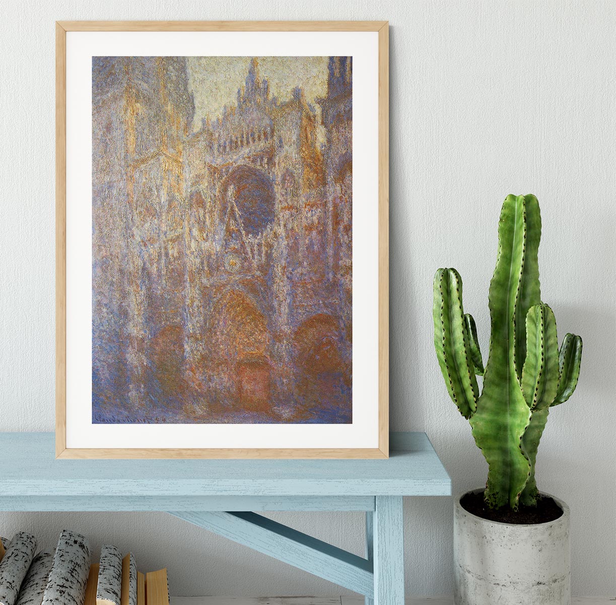 The Rouen Cathedral West facade by Monet Framed Print - Canvas Art Rocks - 3