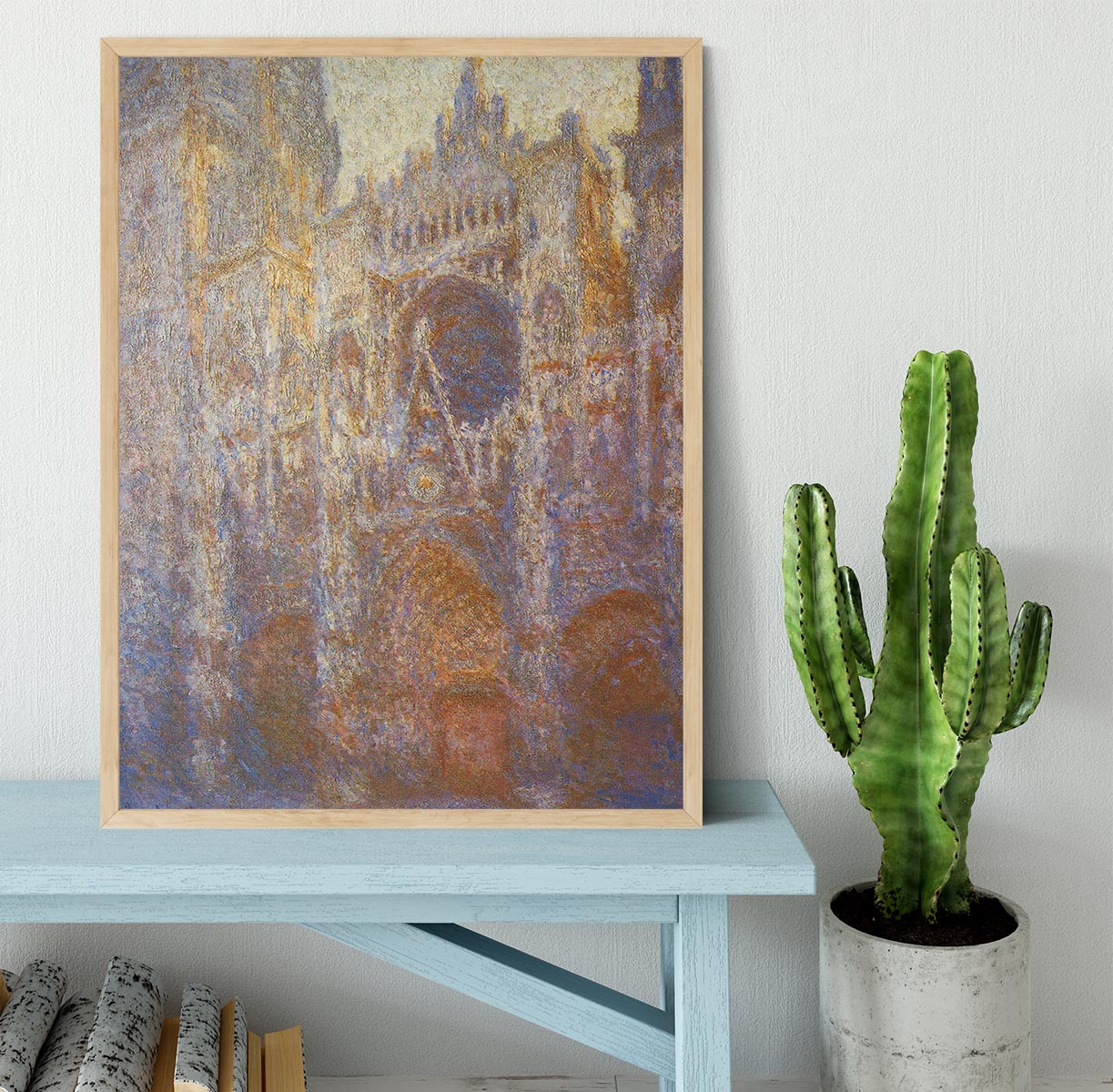 The Rouen Cathedral West facade by Monet Framed Print - Canvas Art Rocks - 4