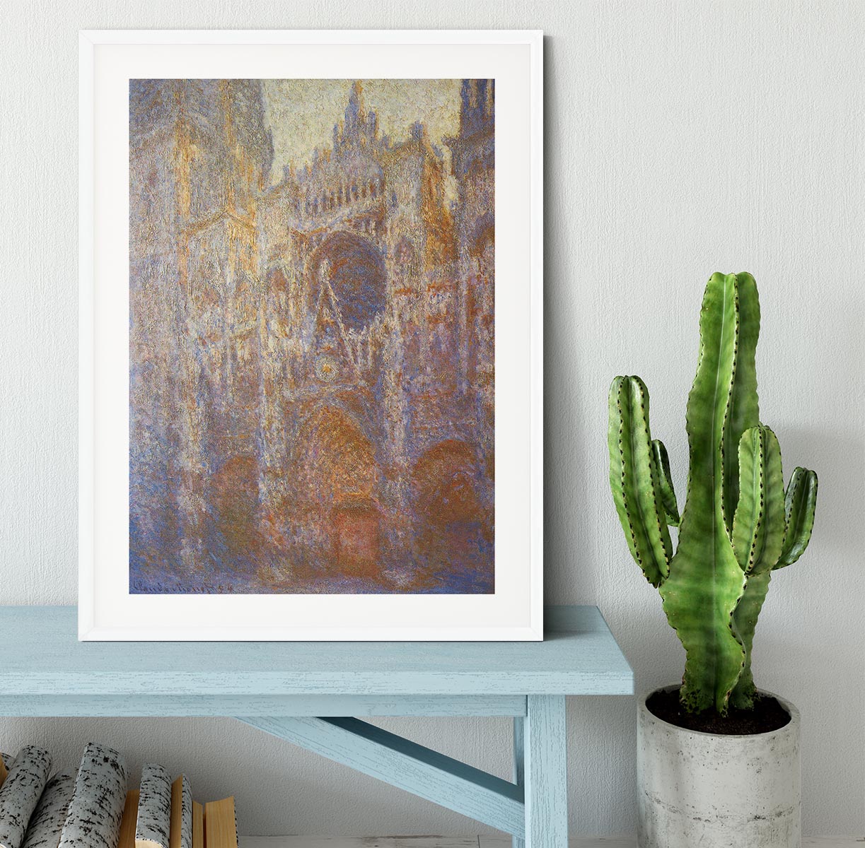 The Rouen Cathedral West facade by Monet Framed Print - Canvas Art Rocks - 5