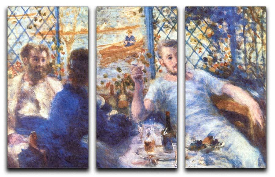The Rowers Lunch by Renoir 3 Split Panel Canvas Print - Canvas Art Rocks - 1