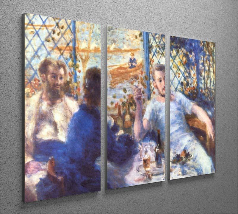The Rowers Lunch by Renoir 3 Split Panel Canvas Print - Canvas Art Rocks - 2