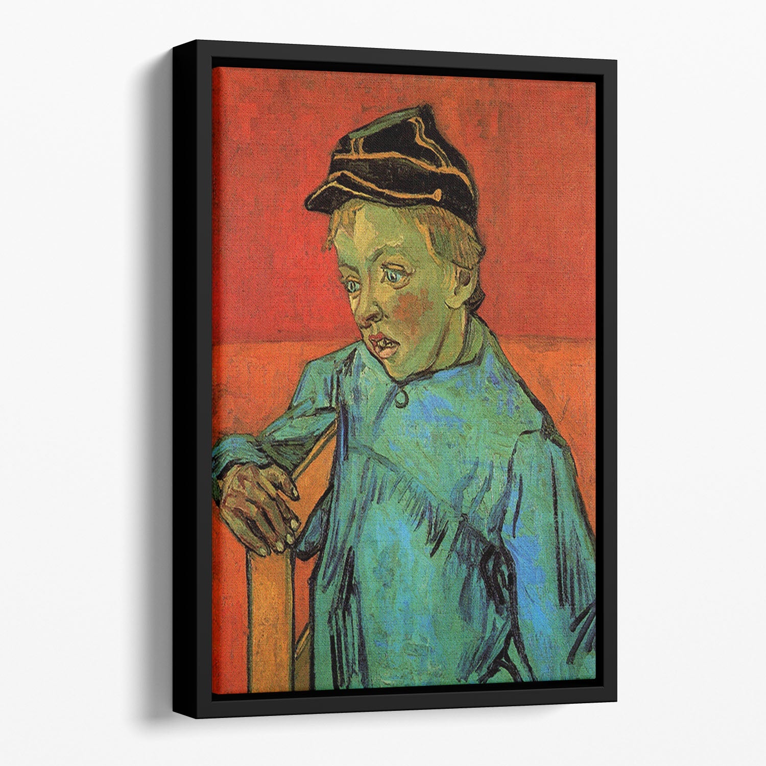 The Schoolboy Camille Roulin by Van Gogh Floating Framed Canvas
