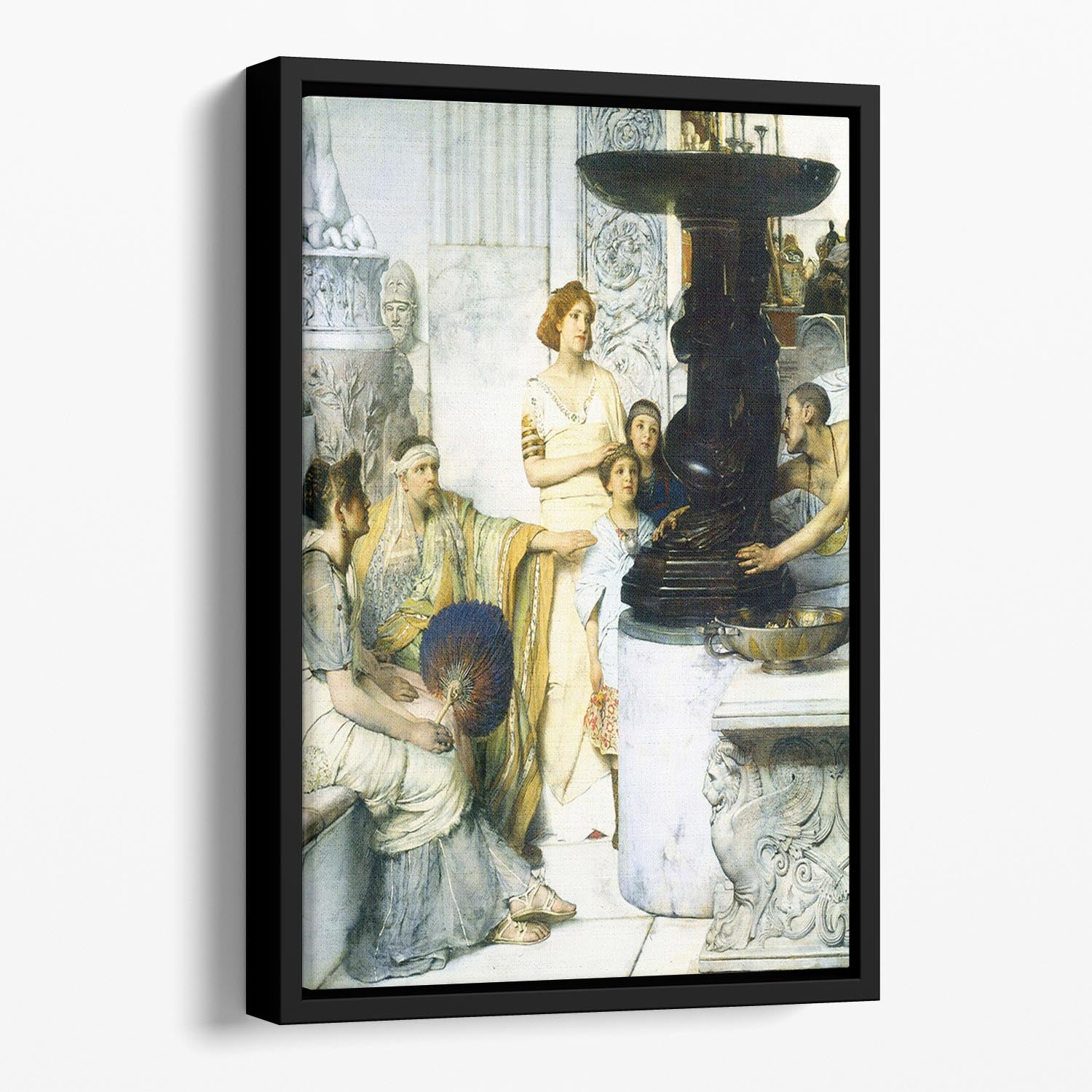 The Sculpture Gallery detail by Alma Tadema Floating Framed Canvas - Canvas Art Rocks - 1