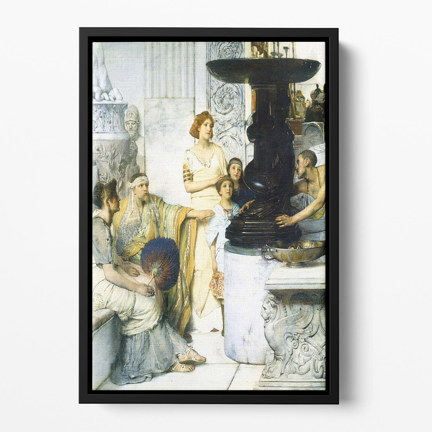 The Sculpture Gallery detail by Alma Tadema Floating Framed Canvas - Canvas Art Rocks - 2