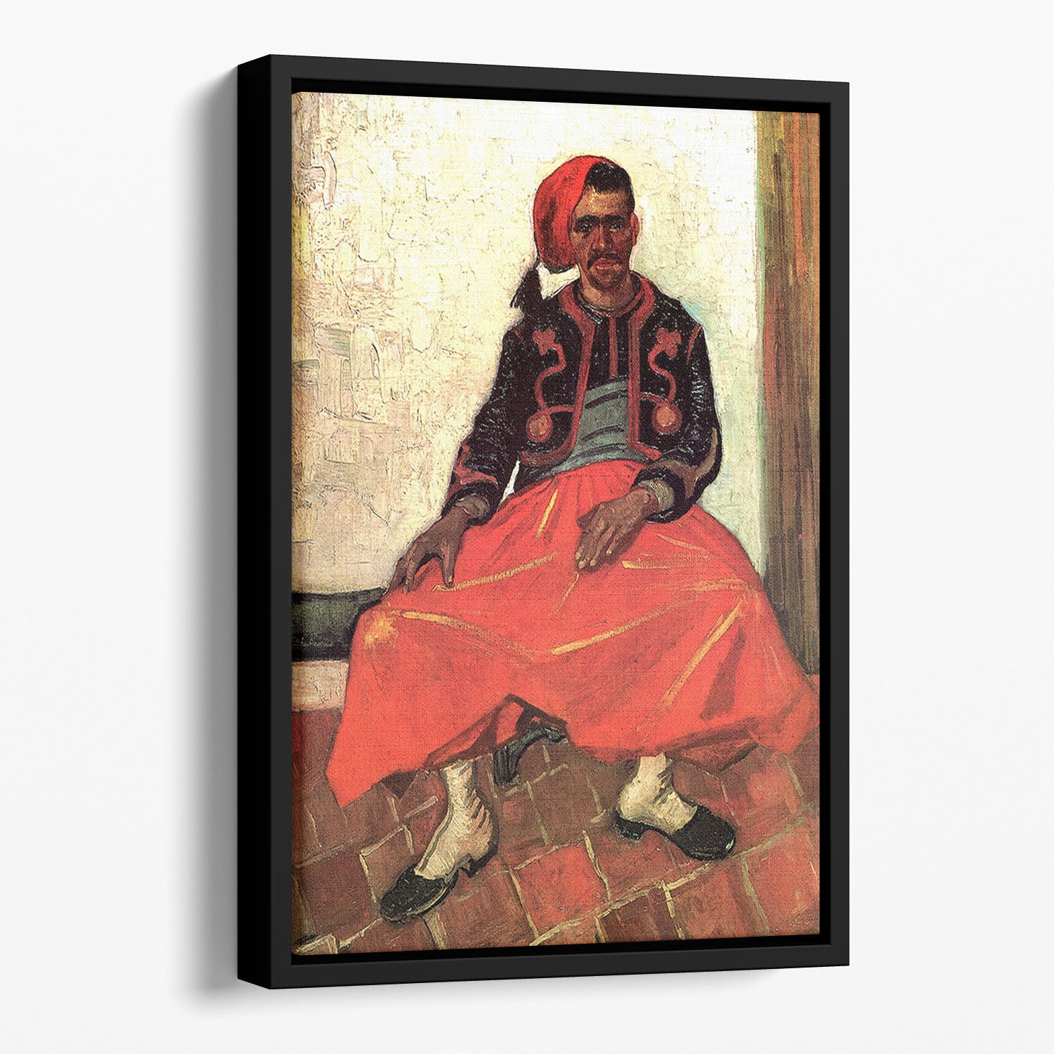 The Seated Zouave by Van Gogh Floating Framed Canvas