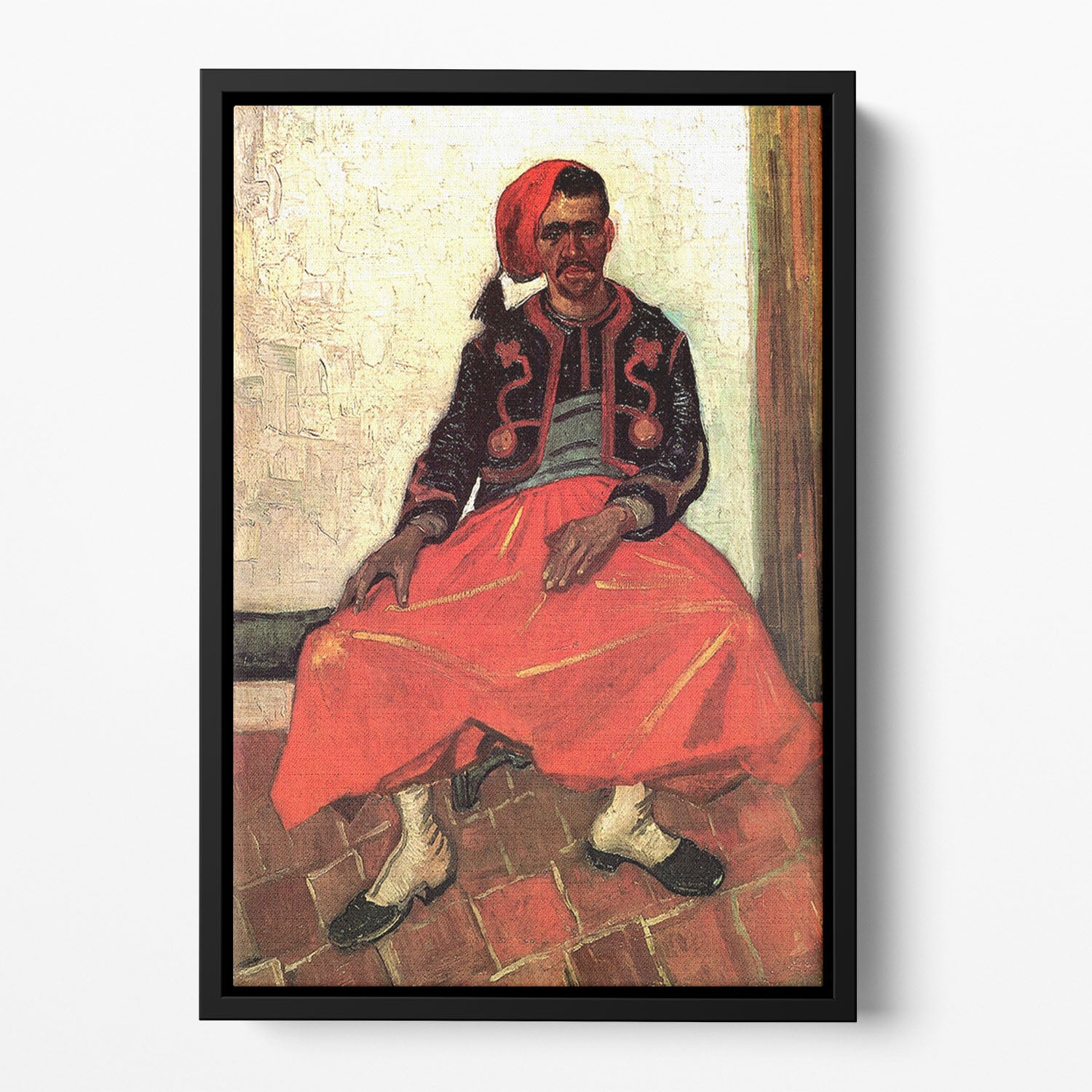 The Seated Zouave by Van Gogh Floating Framed Canvas