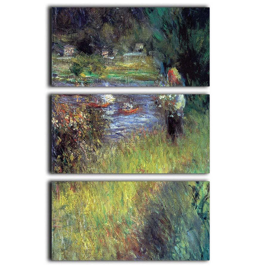 The Seine at Chatou Detail by Renoir 3 Split Panel Canvas Print - Canvas Art Rocks - 1