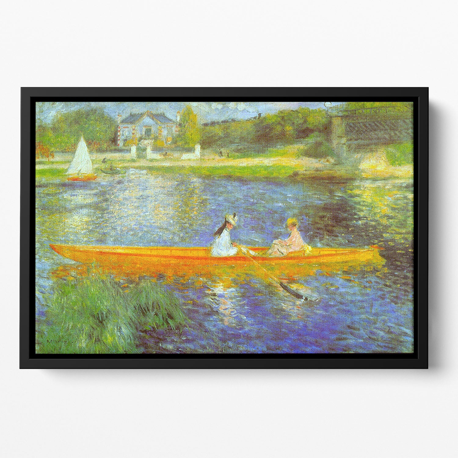 The Seine by Renoir Floating Framed Canvas