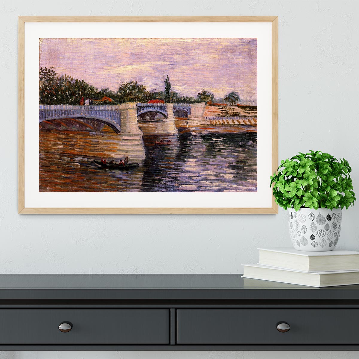 The Seine with the Pont del Grande Jette by Van Gogh Framed Print - Canvas Art Rocks - 3