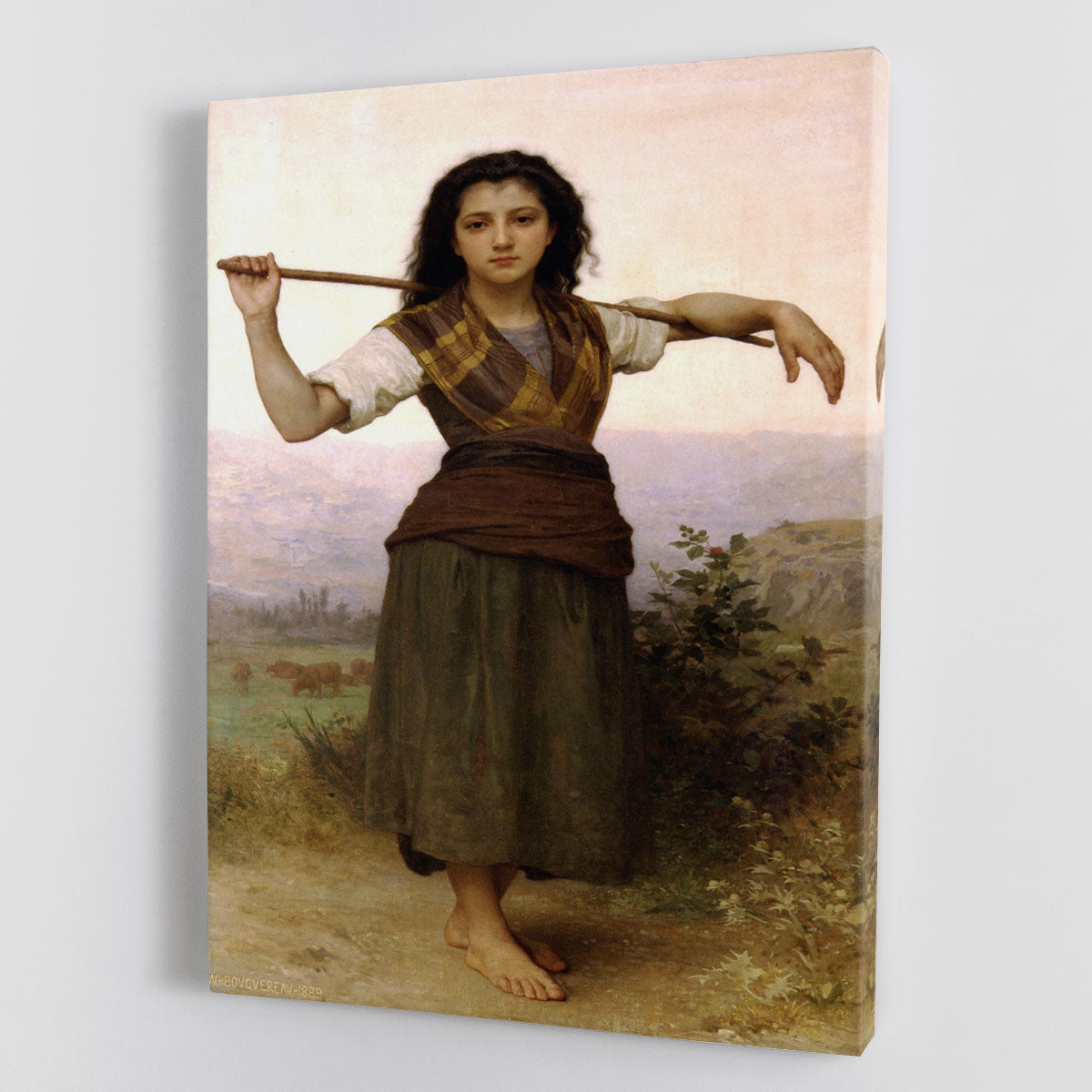 The Shepherdess By Bouguereau Canvas Print or Poster - Canvas Art Rocks - 1