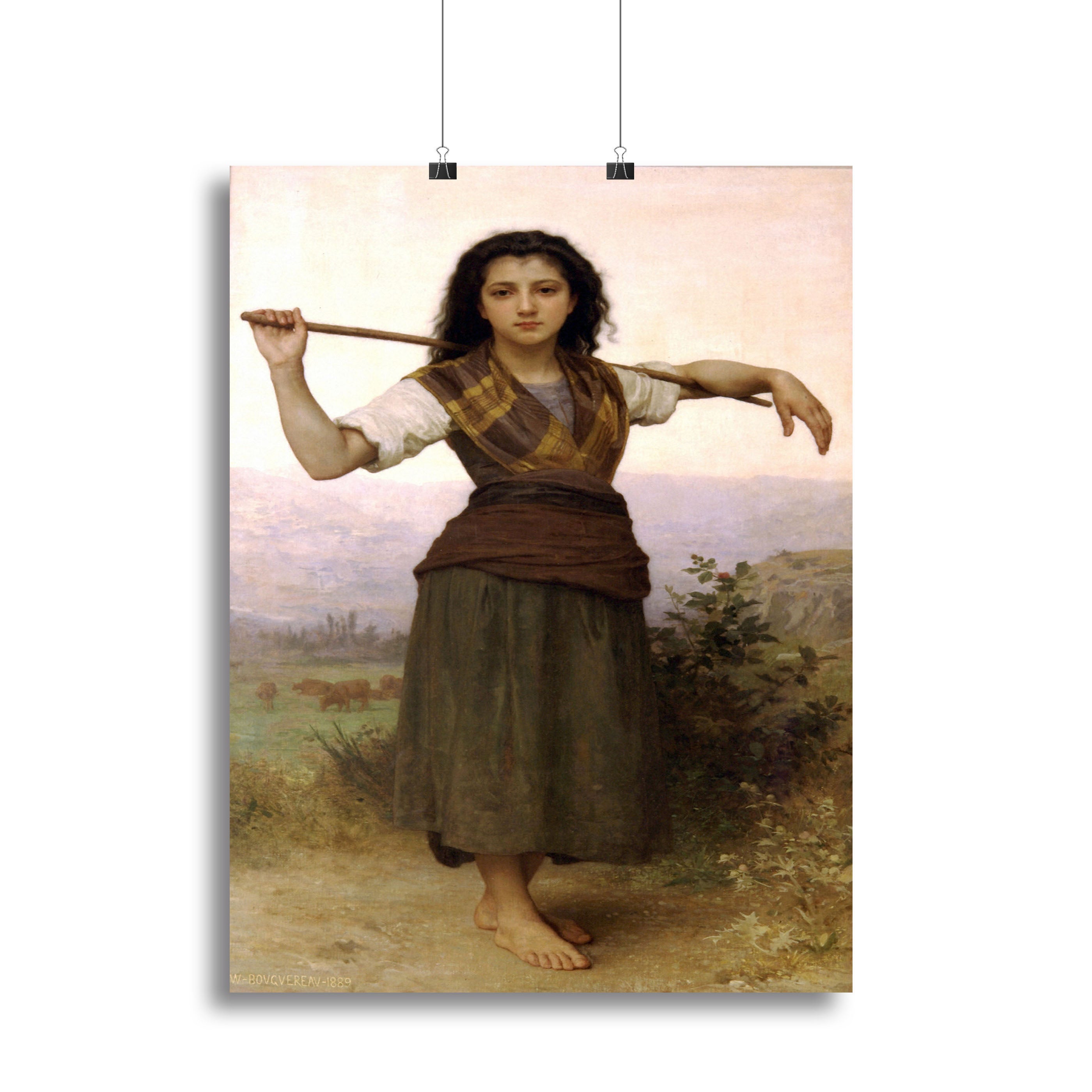 The Shepherdess By Bouguereau Canvas Print or Poster - Canvas Art Rocks - 2