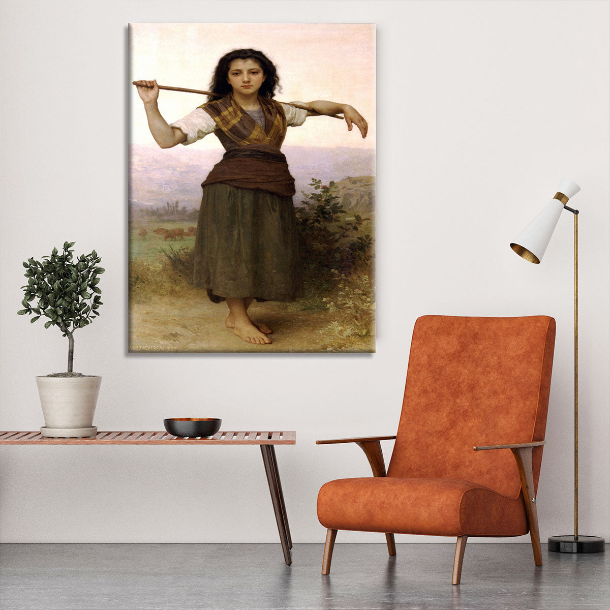 The Shepherdess By Bouguereau Canvas Print or Poster - Canvas Art Rocks - 6