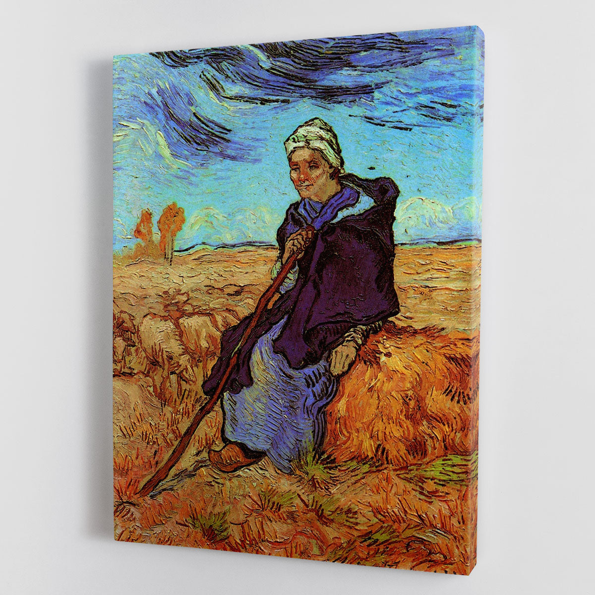 The Shepherdess after Millet by Van Gogh Canvas Print or Poster - Canvas Art Rocks - 1