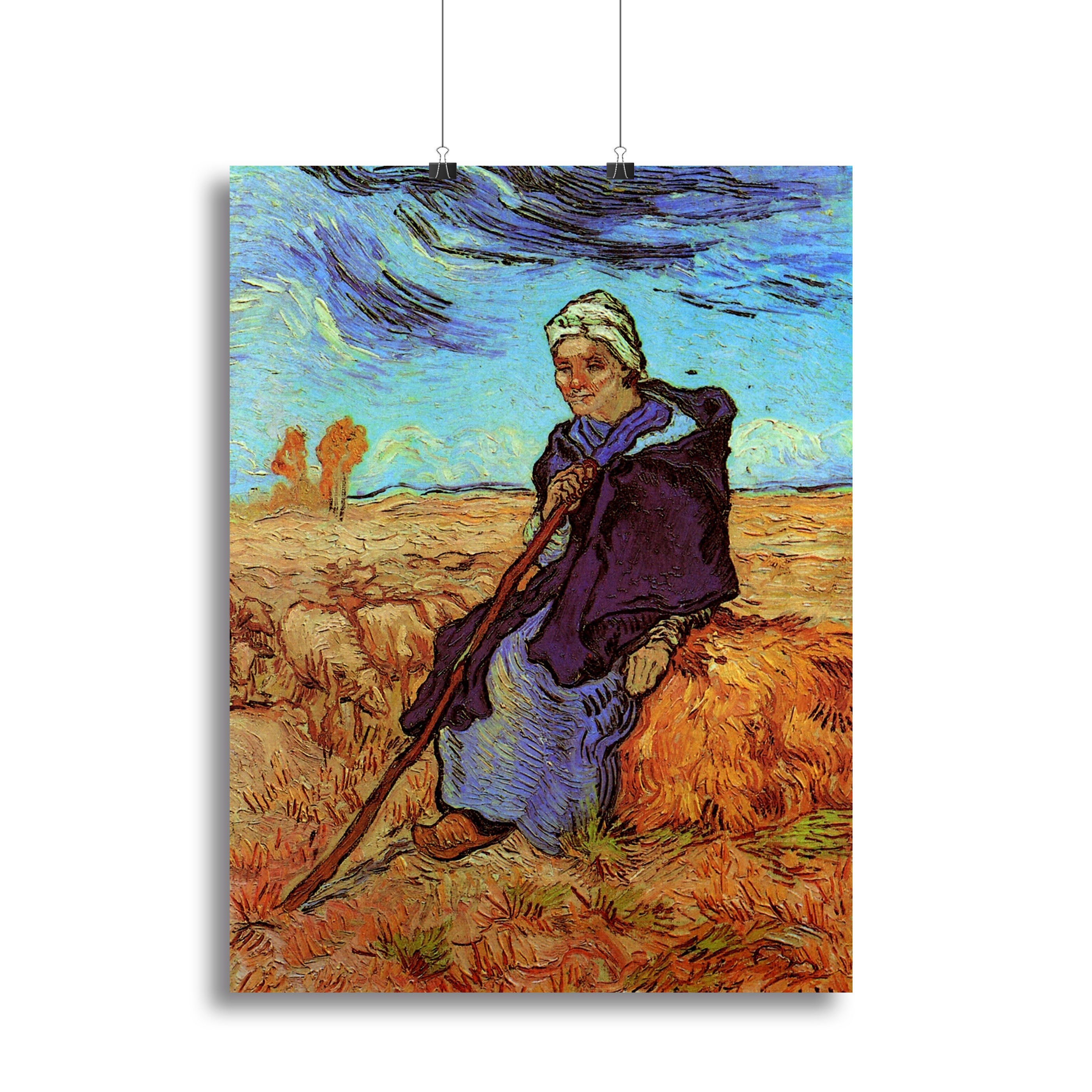 The Shepherdess after Millet by Van Gogh Canvas Print or Poster - Canvas Art Rocks - 2