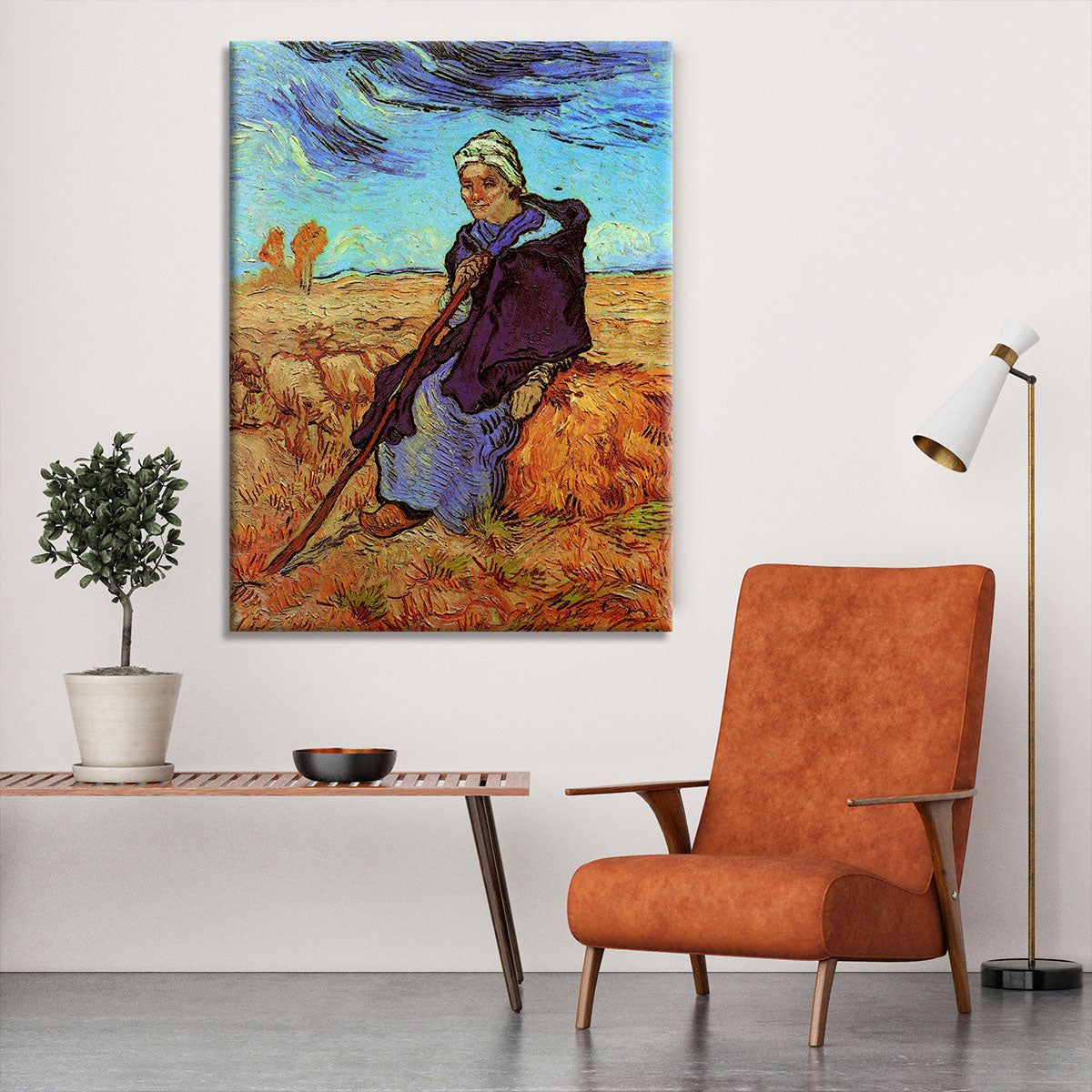 The Shepherdess after Millet by Van Gogh Canvas Print or Poster - Canvas Art Rocks - 6