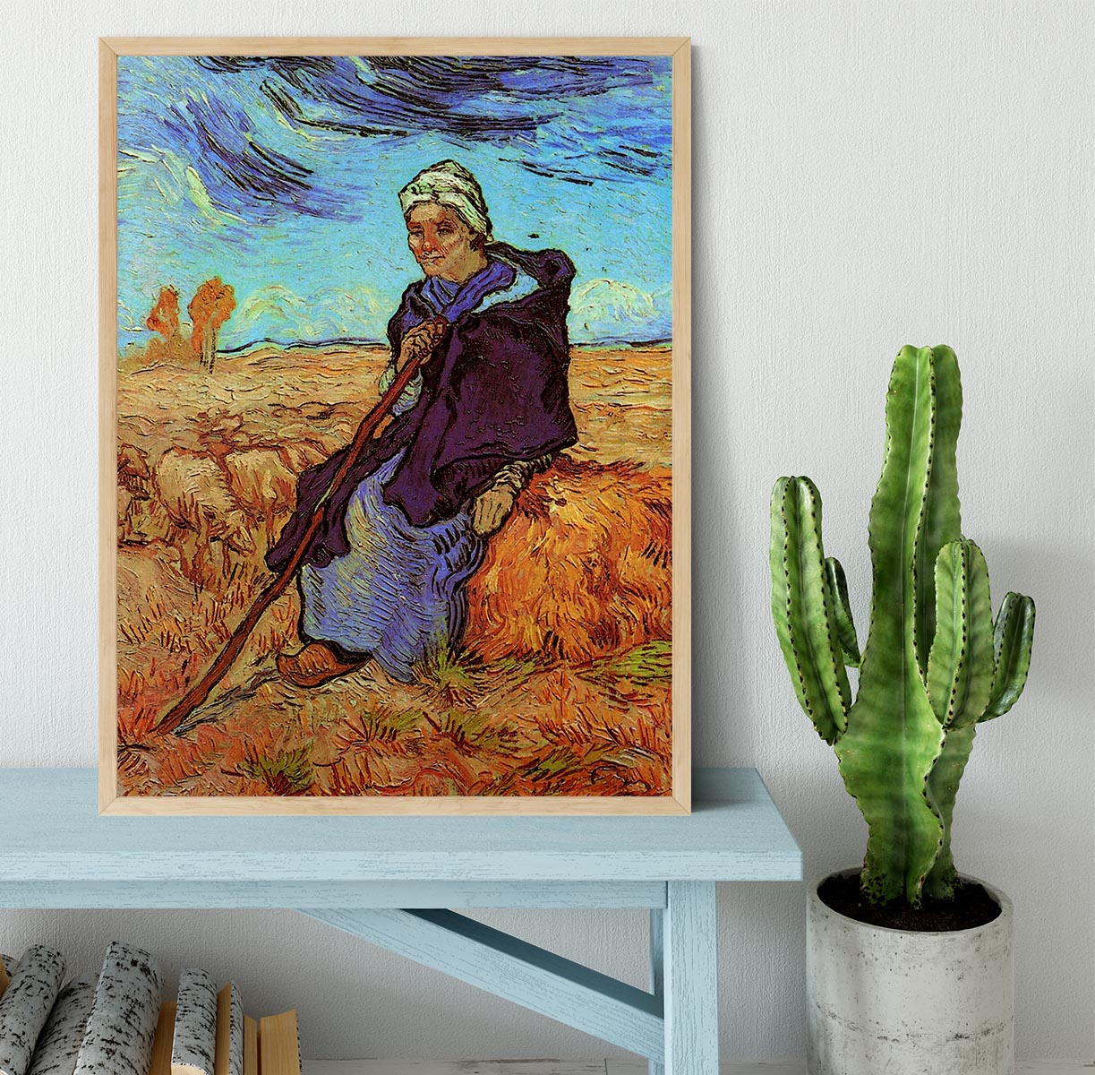 The Shepherdess after Millet by Van Gogh Framed Print - Canvas Art Rocks - 4