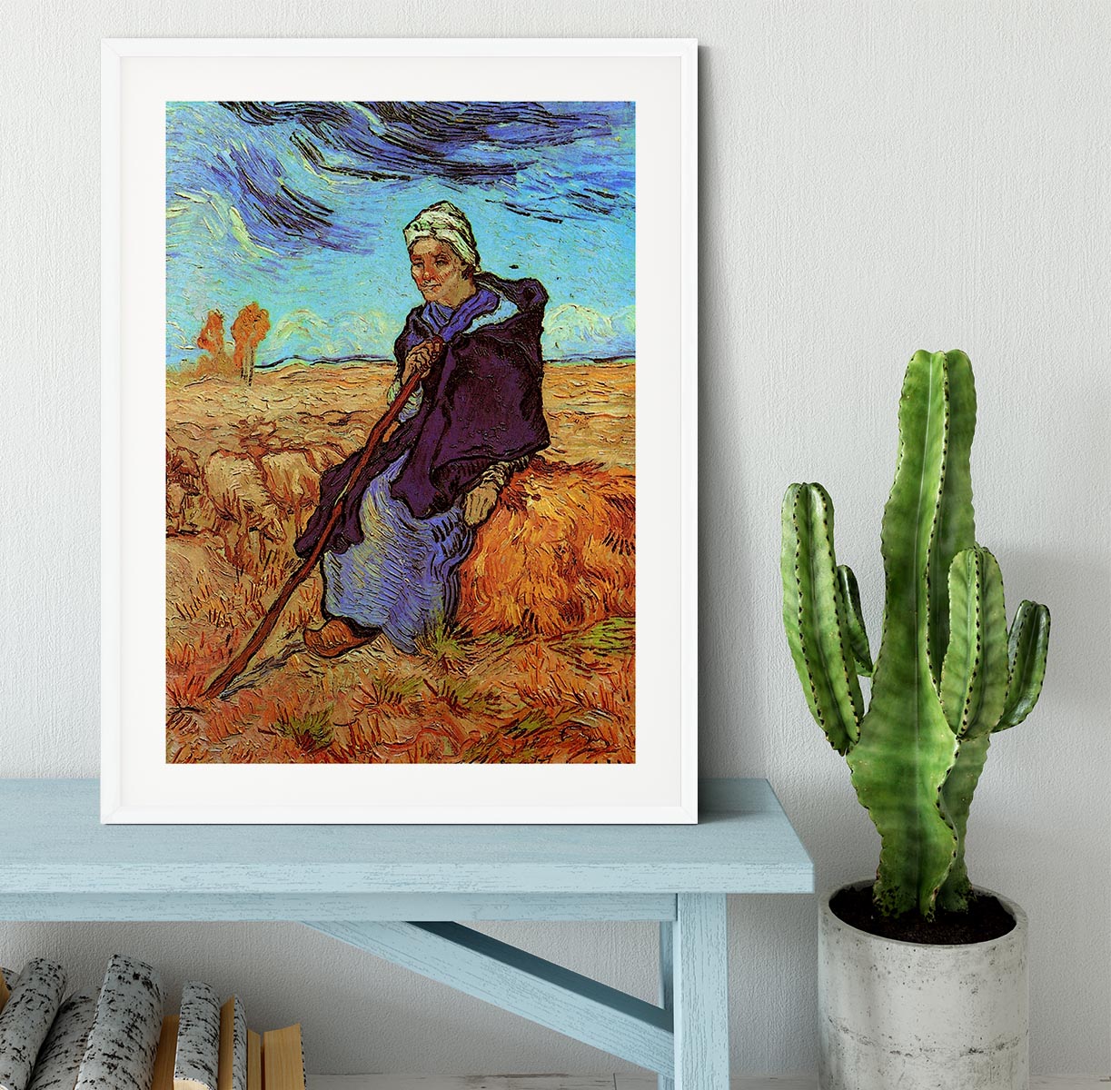 The Shepherdess after Millet by Van Gogh Framed Print - Canvas Art Rocks - 5
