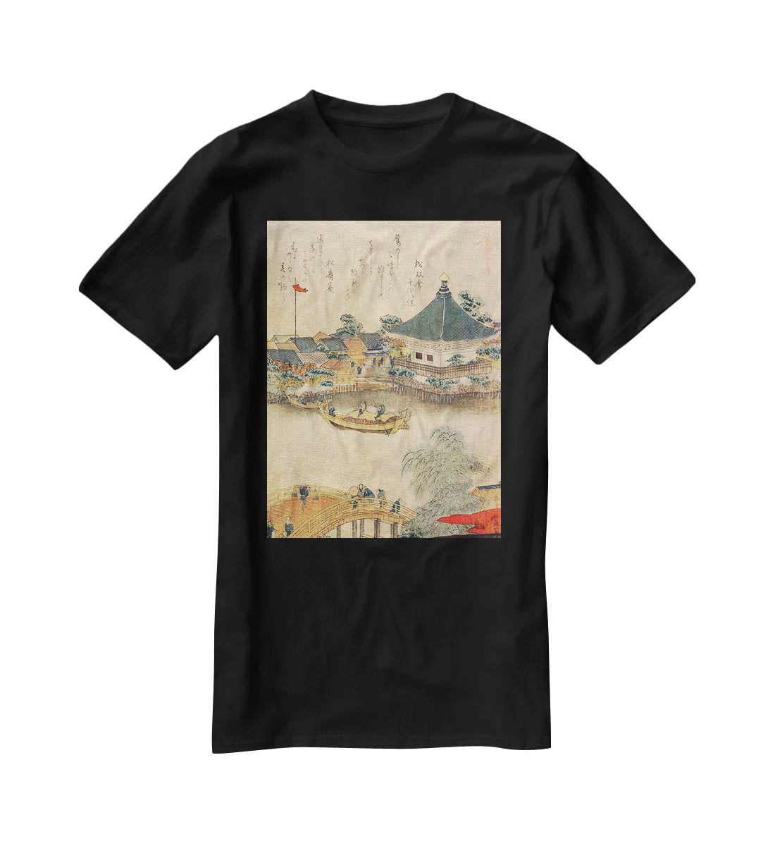 The Shrine Komagata Do in Komagata by Hokusai T-Shirt - Canvas Art Rocks - 1