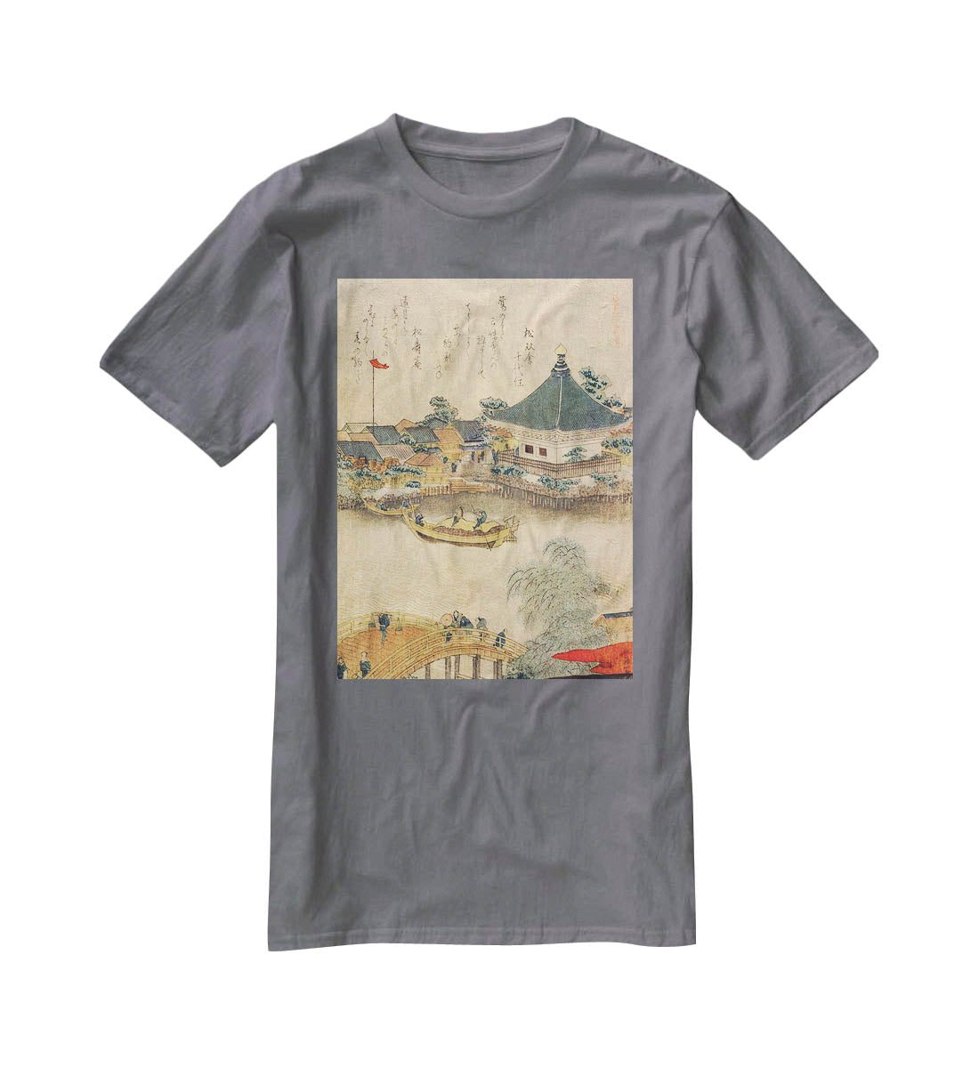 The Shrine Komagata Do in Komagata by Hokusai T-Shirt - Canvas Art Rocks - 3