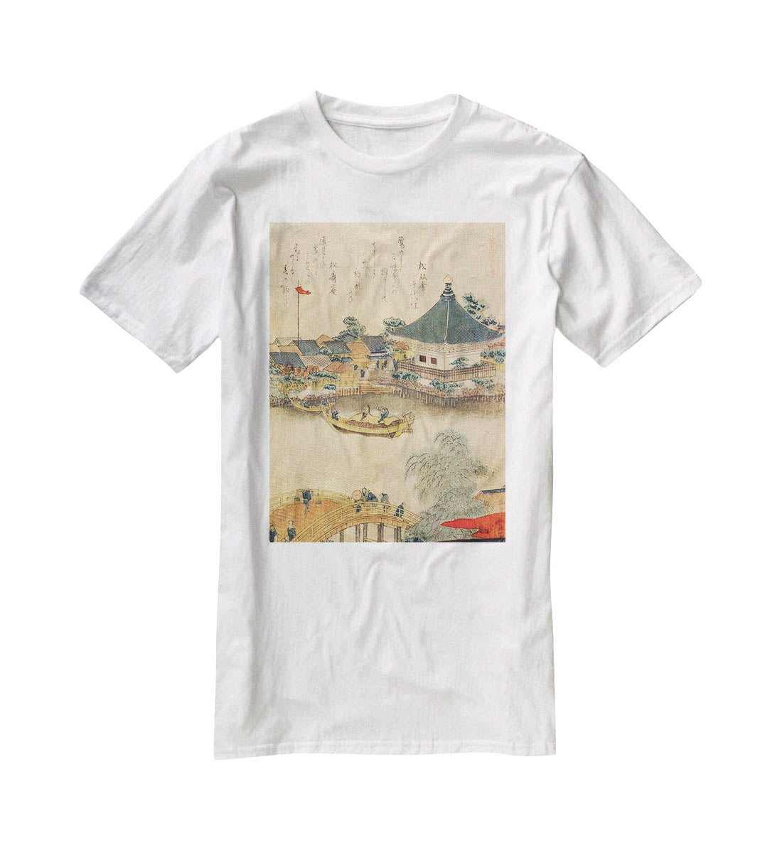 The Shrine Komagata Do in Komagata by Hokusai T-Shirt - Canvas Art Rocks - 5