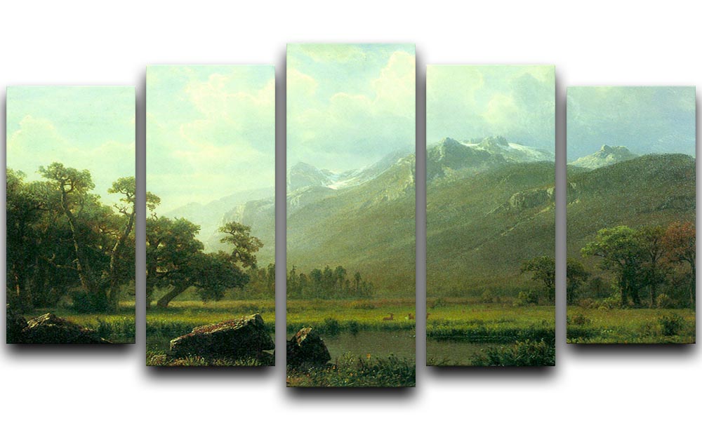 The Sierra near Lake Tahoe California by Bierstadt 5 Split Panel Canvas - Canvas Art Rocks - 1